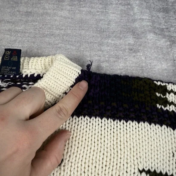 Gant Salty Dog Sweater Mens Medium Vintage 90s Handknit Nordic Aztec Grandpa - Picture 6 of 13